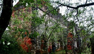Những cây đào rừng mọc xung quanh Tu viện làm cho khung cảnh thiên nhiên thêm hữu tình.