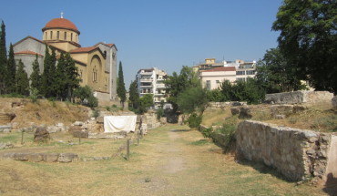 Phế tích Trường triết học Aristotle ở trung tâm Athens.