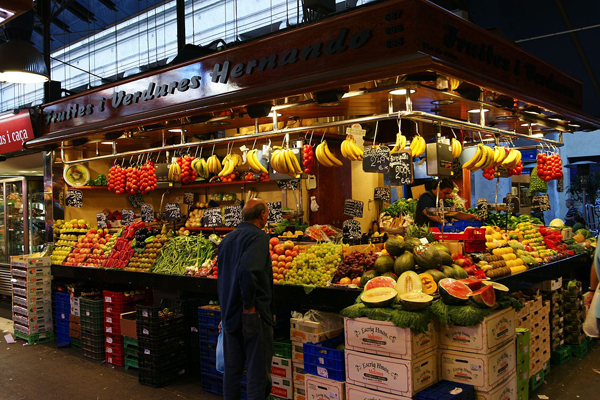 Chợ thực phẩm La Boqueria, Barcelona, Tây Ban Nha