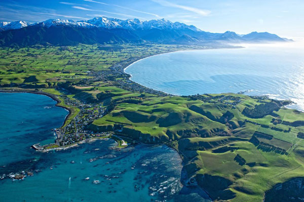 Bán đảo Kaikoura, New Zealand nhìn từ trên cao