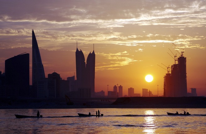 Cảnh tượng tuyệt đẹp của Vương Quốc Bahrain lúc chiều tà.