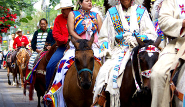 Lễ diễu hành ở lễ hội Calgary Stampede.  Ảnh: dulichcanada