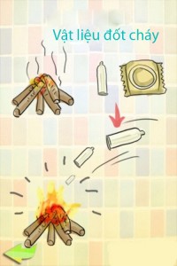 Với chất liệu dễ cháy, bao cao su có thể dùng làm mồi lửa.