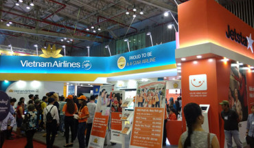 Gian hàng chung của VNA và Jetstar tại hội chợ ITE HCMC 2016